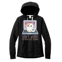 Don't Worry I'm From Tech Support Computer Cat Women's Fleece Hoodie
