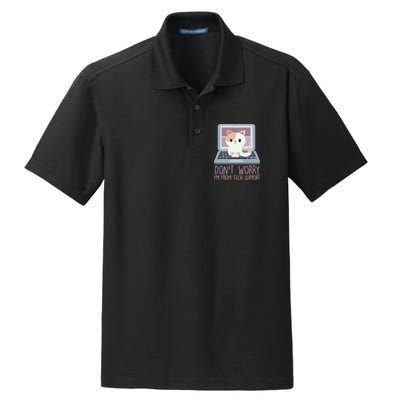 Don't Worry I'm From Tech Support Computer Cat Dry Zone Grid Polo