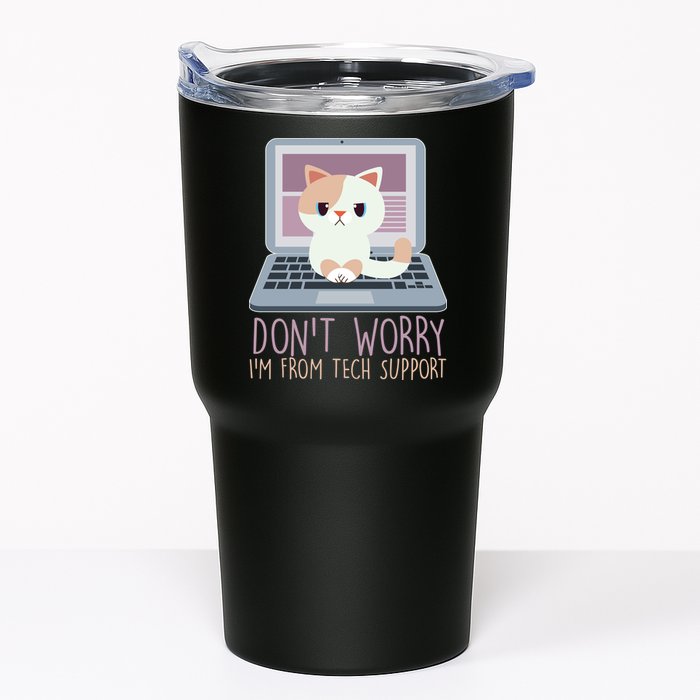 Don't Worry I'm From Tech Support Computer Cat Tumbler