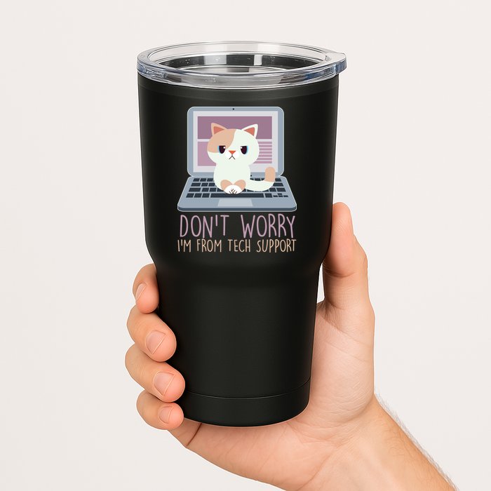 Don't Worry I'm From Tech Support Computer Cat Tumbler