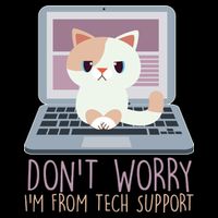 Don't Worry I'm From Tech Support Computer Cat Metallic Star Ornament