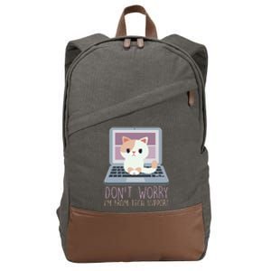 Don't Worry I'm From Tech Support Computer Cat Cotton Canvas Backpack