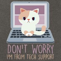Don't Worry I'm From Tech Support Computer Cat Cotton Canvas Backpack