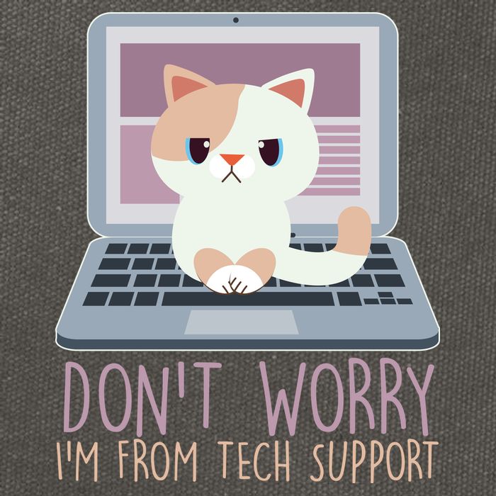 Don't Worry I'm From Tech Support Computer Cat Cotton Canvas Backpack