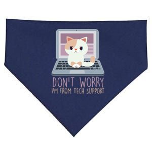 Don't Worry I'm From Tech Support Computer Cat USA-Made Doggie Bandana