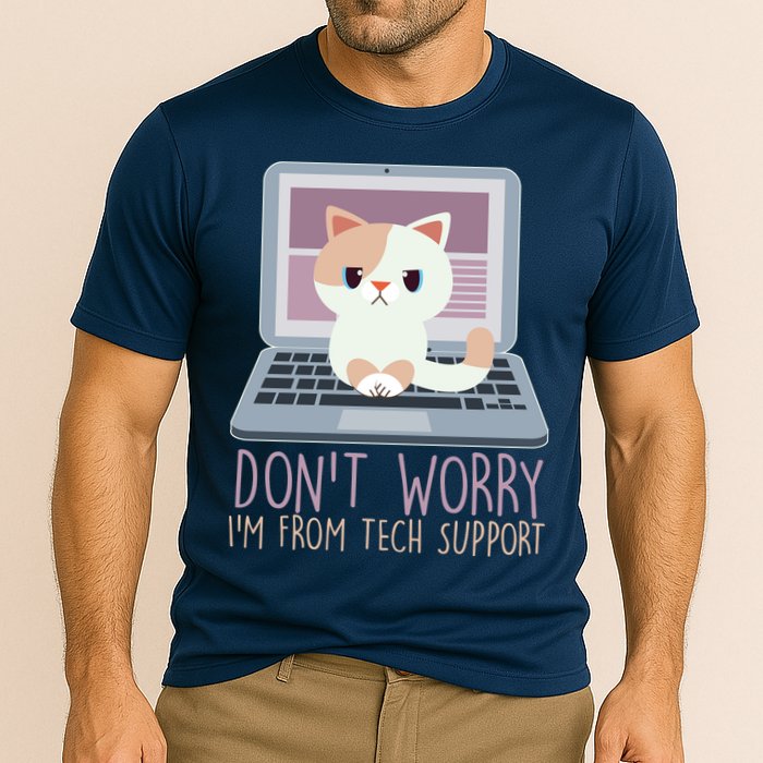 Don't Worry I'm From Tech Support Computer Cat Performance Shirt