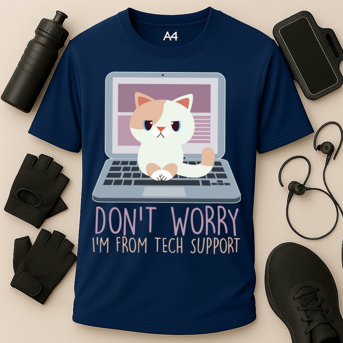 Don't Worry I'm From Tech Support Computer Cat Performance Shirt