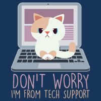 Don't Worry I'm From Tech Support Computer Cat Hoodie
