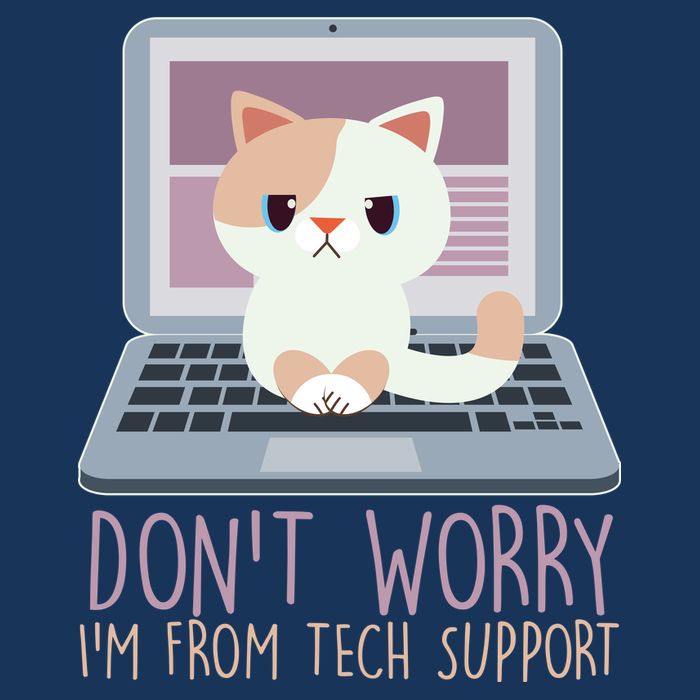 Don't Worry I'm From Tech Support Computer Cat Hoodie