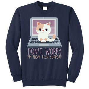 Don't Worry I'm From Tech Support Computer Cat Sweatshirt