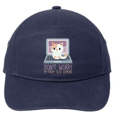 Don't Worry I'm From Tech Support Computer Cat 7-Panel Snapback Hat