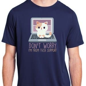 Don't Worry I'm From Tech Support Computer Cat Adult ChromaSoft Performance T-Shirt