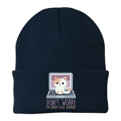 Don't Worry I'm From Tech Support Computer Cat Knit Cap Winter Beanie