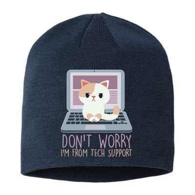Don't Worry I'm From Tech Support Computer Cat Sustainable Beanie