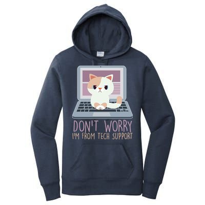 Don't Worry I'm From Tech Support Computer Cat Women's Pullover Hoodie