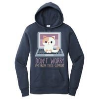 Don't Worry I'm From Tech Support Computer Cat Women's Pullover Hoodie