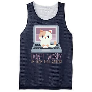 Don't Worry I'm From Tech Support Computer Cat Mesh Reversible Basketball Jersey Tank