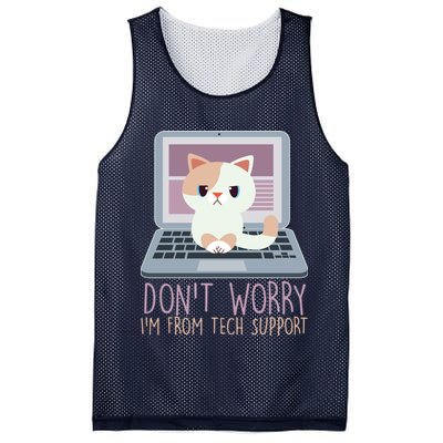 Don't Worry I'm From Tech Support Computer Cat Mesh Reversible Basketball Jersey Tank