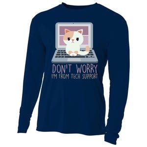 Don't Worry I'm From Tech Support Computer Cat Cooling Performance Long Sleeve Crew