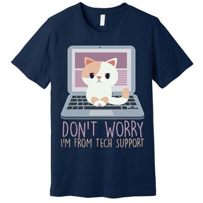Don't Worry I'm From Tech Support Computer Cat Premium T-Shirt
