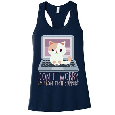 Don't Worry I'm From Tech Support Computer Cat Womens Tank Top