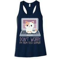 Don't Worry I'm From Tech Support Computer Cat Womens Tank Top