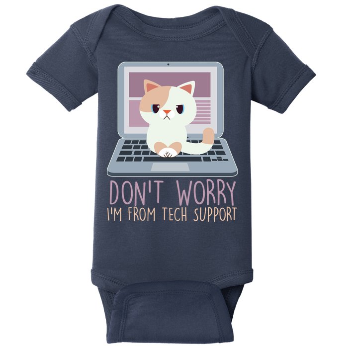 Don't Worry I'm From Tech Support Computer Cat Baby Bodysuit