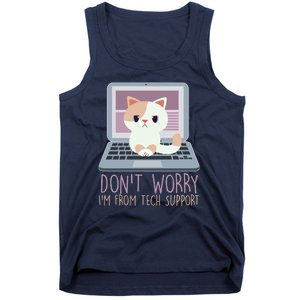 Don't Worry I'm From Tech Support Computer Cat Tank Top