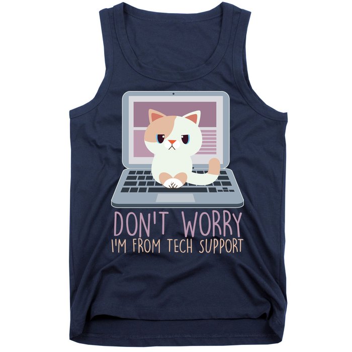 Don't Worry I'm From Tech Support Computer Cat Tank Top