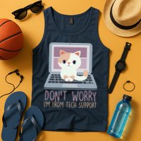 Don't Worry I'm From Tech Support Computer Cat Tank Top