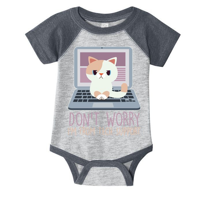 Don't Worry I'm From Tech Support Computer Cat Infant Baby Jersey Bodysuit