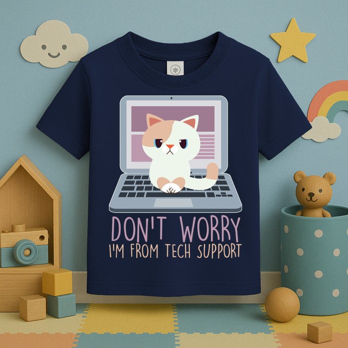 Don't Worry I'm From Tech Support Computer Cat Toddler T-Shirt