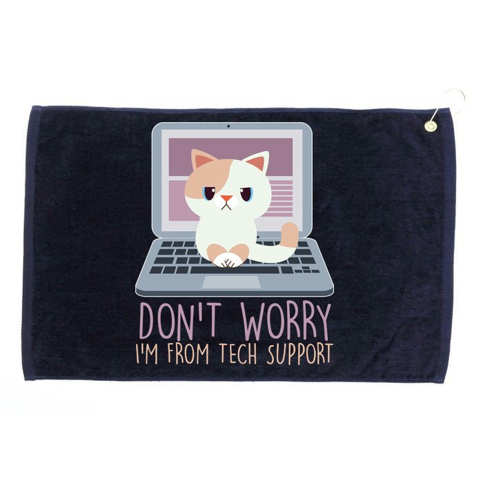 Don't Worry I'm From Tech Support Computer Cat Grommeted Golf Towel