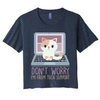 Don't Worry I'm From Tech Support Computer Cat Crop Top