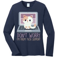 Don't Worry I'm From Tech Support Computer Cat Ladies Long Sleeve Shirt