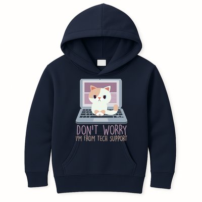 Don't Worry I'm From Tech Support Computer Cat Kids Hoodie