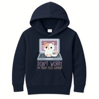Don't Worry I'm From Tech Support Computer Cat Kids Hoodie