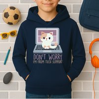 Don't Worry I'm From Tech Support Computer Cat Kids Hoodie