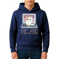 Don't Worry I'm From Tech Support Computer Cat Kids Hoodie
