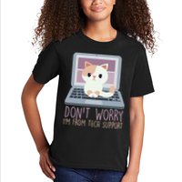 Don't Worry I'm From Tech Support Computer Cat Kids T-Shirt