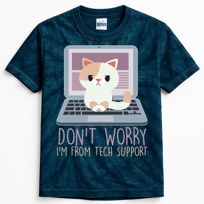 Don't Worry I'm From Tech Support Computer Cat Kids Tie-Dye T-Shirt