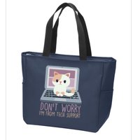 Don't Worry I'm From Tech Support Computer Cat Zip Tote Bag