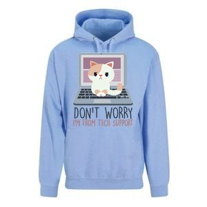 Don't Worry I'm From Tech Support Computer Cat Unisex Surf Hoodie