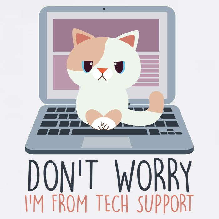 Don't Worry I'm From Tech Support Computer Cat Garment-Dyed Sweatshirt