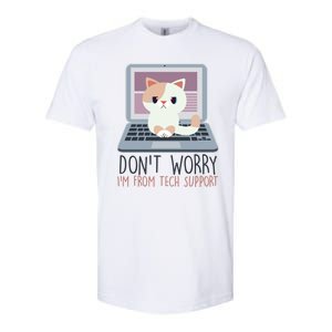 Don't Worry I'm From Tech Support Computer Cat Softstyle CVC T-Shirt