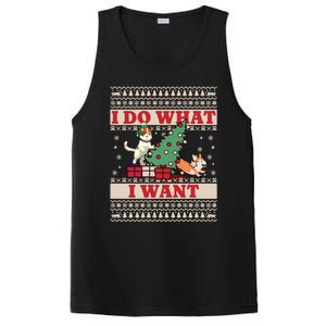 Do What I Want Cat Knocking Over Christmas Tree On Dog Cute Gift PosiCharge Competitor Tank