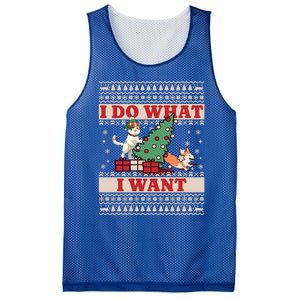 Do What I Want Cat Knocking Over Christmas Tree On Dog Cute Gift Mesh Reversible Basketball Jersey Tank