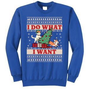 Do What I Want Cat Knocking Over Christmas Tree On Dog Cute Gift Tall Sweatshirt