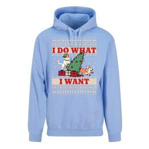 Do What I Want Cat Knocking Over Christmas Tree On Dog Cute Gift Unisex Surf Hoodie