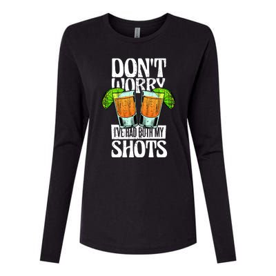 Don't Worry I Had Both My Shots Funny Tequila Drinking Womens Cotton Relaxed Long Sleeve T-Shirt